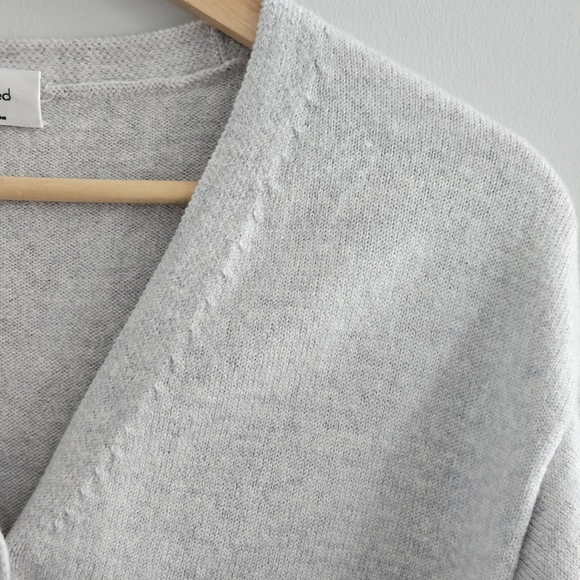 Aritzia Wilfred Cyprie 100% Merino Wool Cardigan Gray Small Quiet Luxury - Picture 4 of 10
